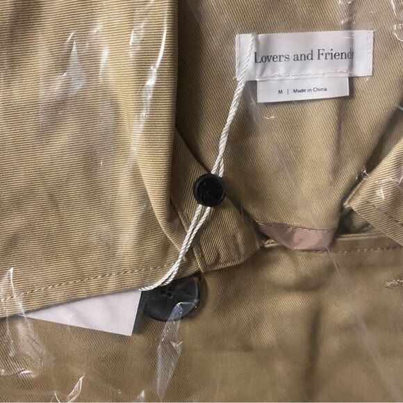 NWT Lovers and Friends Rachel Ridley Trench Coat Beige khaki belted Revolve M - Picture 5 of 13
